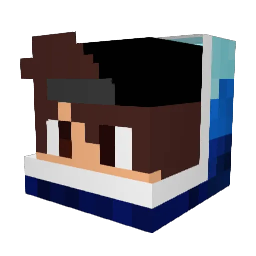 WhiteMax06 Minecraft avatar head, 3D render