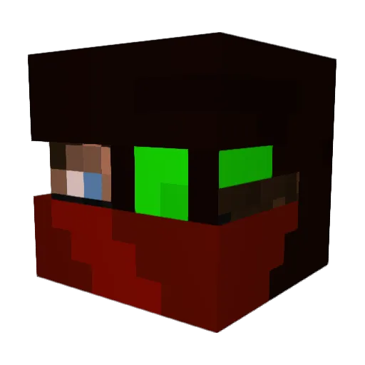 WhiteNemo Minecraft avatar head, 3D render