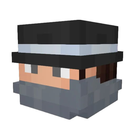 WhiteNight_8 Minecraft avatar head, 3D render