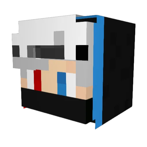 WhiteOmegaX Minecraft avatar head, 3D render