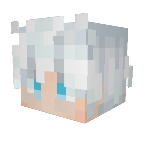 WhiteOutboii Minecraft avatar head, 3D render