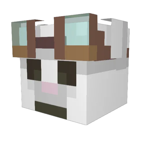WhitePanther_d20 Minecraft avatar head, 3D render
