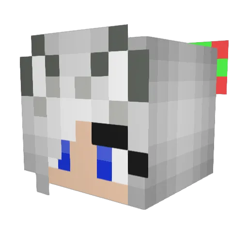 WhitePearl89 Minecraft avatar head, 3D render