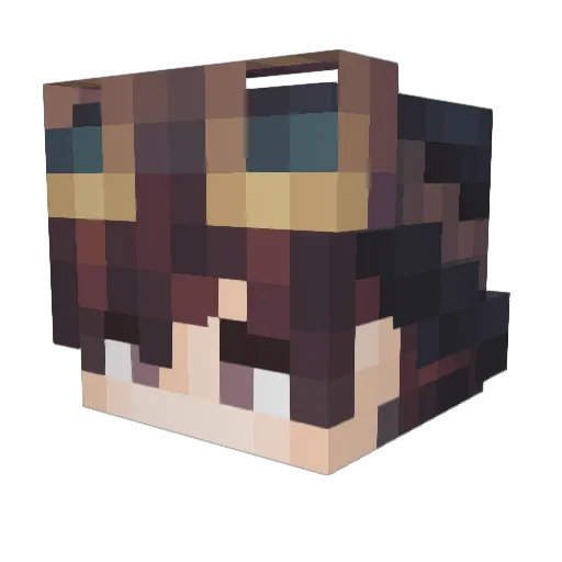WhitePublic Minecraft avatar head, 3D render