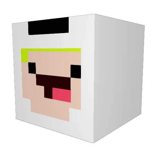 WhiteRadar02 Minecraft avatar head, 3D render