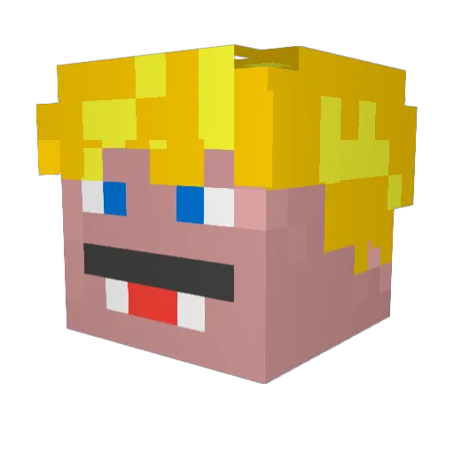 WhiteRadek Minecraft avatar head, 3D render