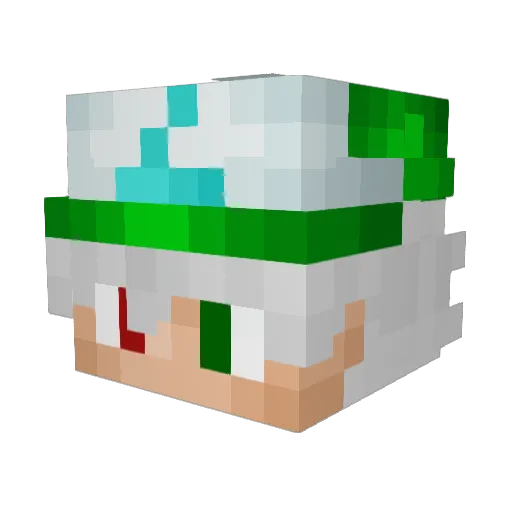 WhiteRadiation Minecraft avatar head, 3D render