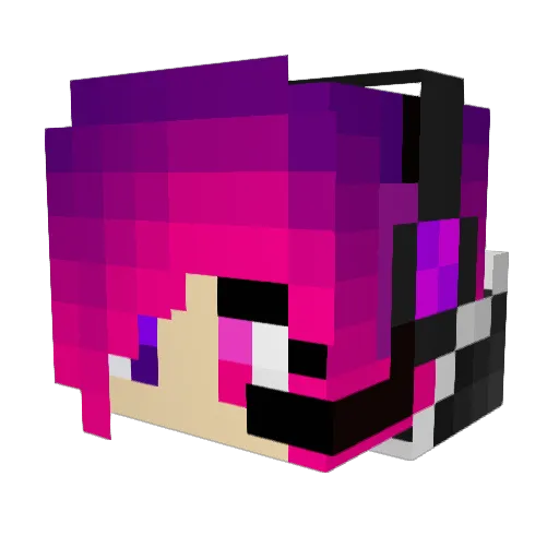 WhiteRoses02 Minecraft avatar head, 3D render
