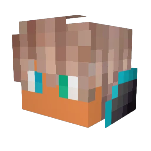WhiteSamoan Minecraft avatar head, 3D render