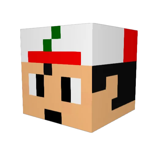 WhiteSlump Minecraft avatar head, 3D render