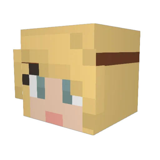 WhiteSnowBird Minecraft avatar head, 3D render