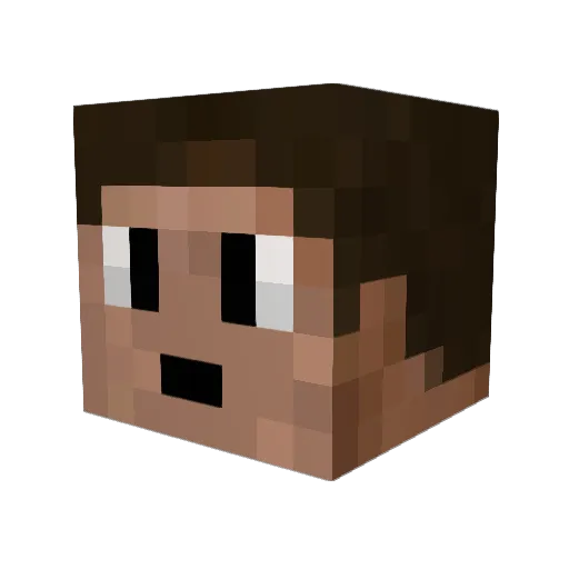 WhiteSunZ Minecraft avatar head, 3D render