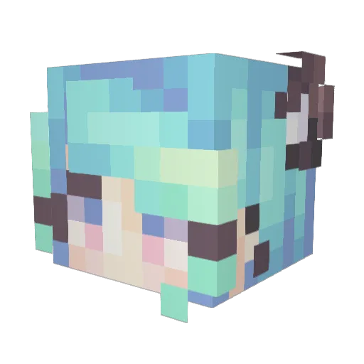 WhiteSw4n Minecraft avatar head, 3D render