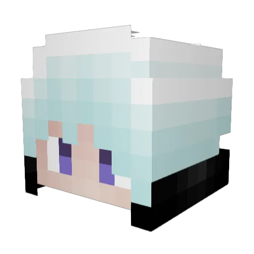 WhiteTW Minecraft avatar head, 3D render