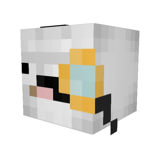 WhiteToast34 Minecraft avatar head, 3D render
