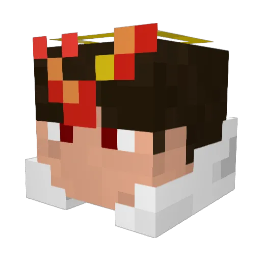 WhiteWheel Minecraft avatar head, 3D render