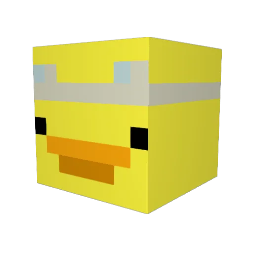 WhiteWispy Minecraft avatar head, 3D render