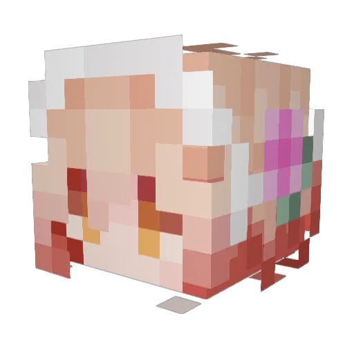 WhiteWolfe42 Minecraft avatar head, 3D render