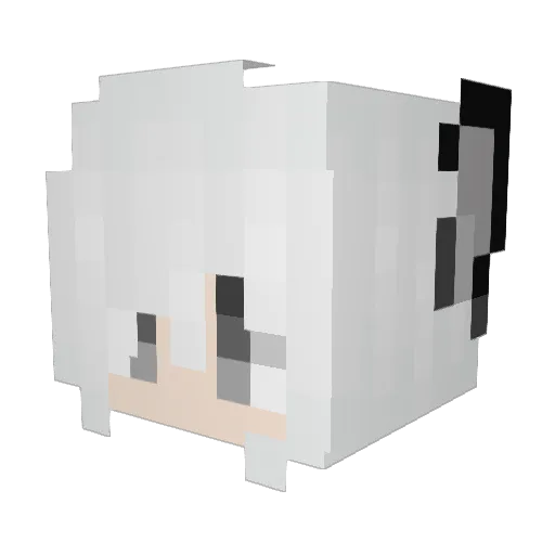 WhiteWolfsPaw Minecraft avatar head, 3D render