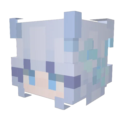 WhiteXDragon_awa Minecraft avatar head, 3D render