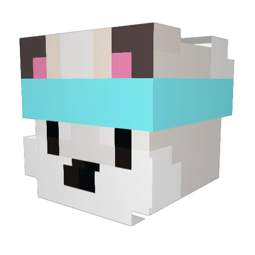 WhiteXiong Minecraft avatar head, 3D render