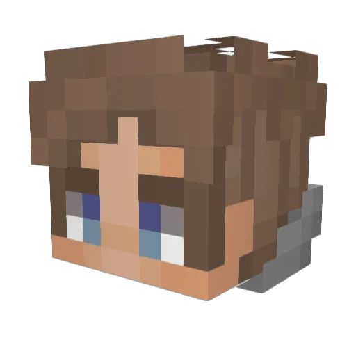 White_Apple_ Minecraft avatar head, 3D render