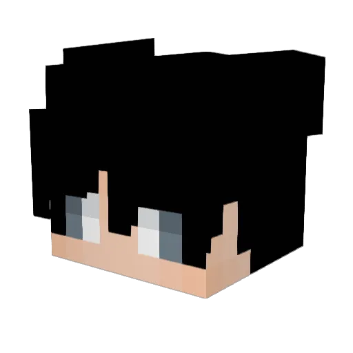 White_Bed_ Minecraft avatar head, 3D render