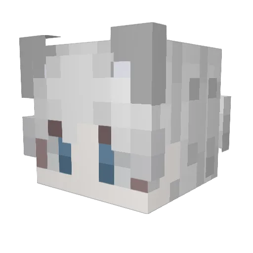 White_ILI Minecraft avatar head, 3D render