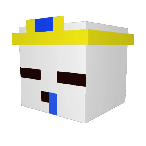 White_La Minecraft avatar head, 3D render