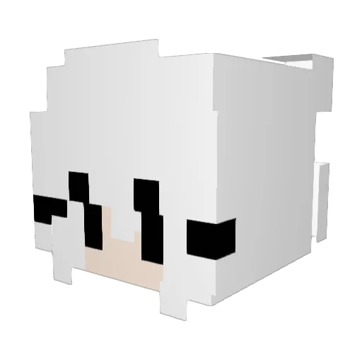 White_OC Minecraft avatar head, 3D render