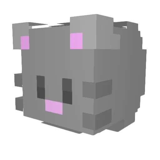 White_Q Minecraft avatar head, 3D render