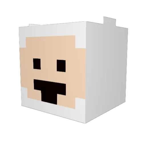White_Rabbit Minecraft avatar head, 3D render