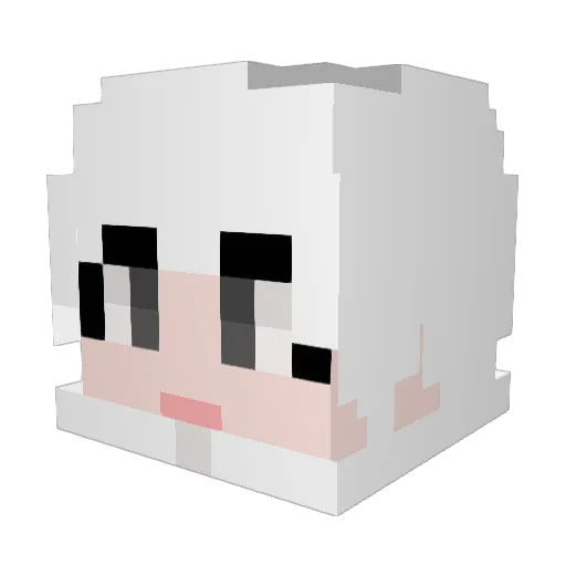 White_flower_K Minecraft avatar head, 3D render