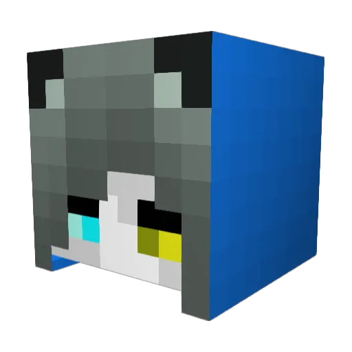 White_foxnell Minecraft avatar head, 3D render
