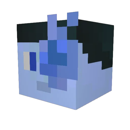 White_on Minecraft avatar head, 3D render