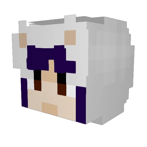 White_skyday Minecraft avatar head, 3D render