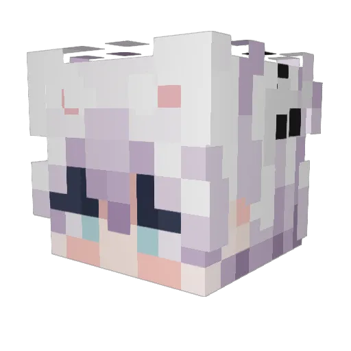 White_wolfNZ Minecraft avatar head, 3D render