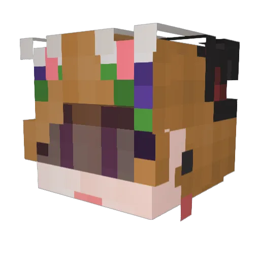 White_yulmucha Minecraft avatar head, 3D render