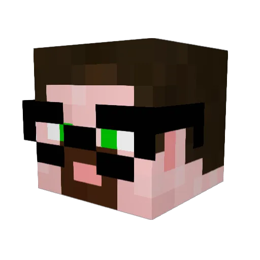 Whiteacre Minecraft avatar head, 3D render