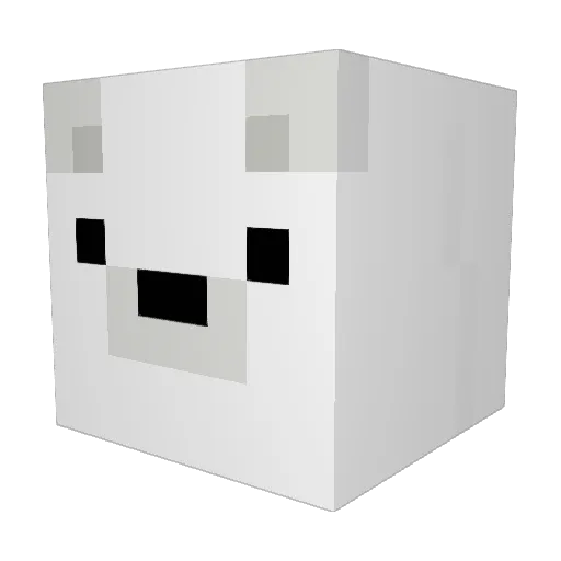 WhitebearBB Minecraft avatar head, 3D render