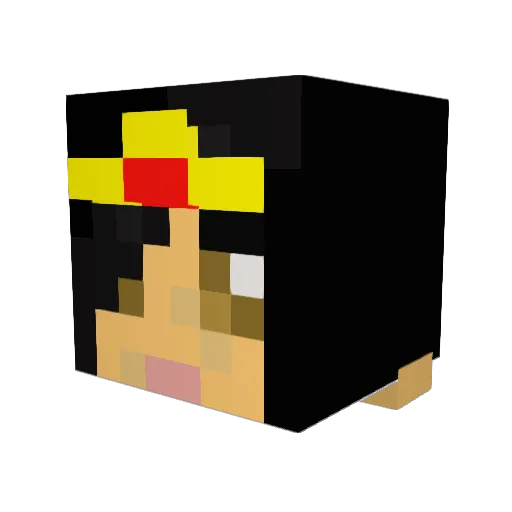 Whiteblondie Minecraft avatar head, 3D render