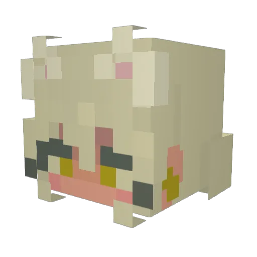WhitecatYole Minecraft avatar head, 3D render