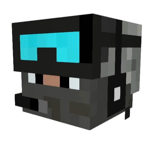 Whitecreeper1 Minecraft avatar head, 3D render