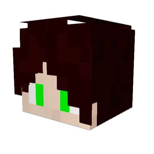 Whitecreeper_ Minecraft avatar head, 3D render