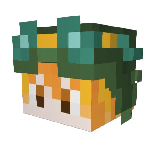 WhitedZethe Minecraft avatar head, 3D render