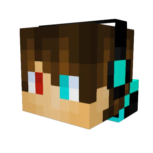 Whitefangxx Minecraft avatar head, 3D render