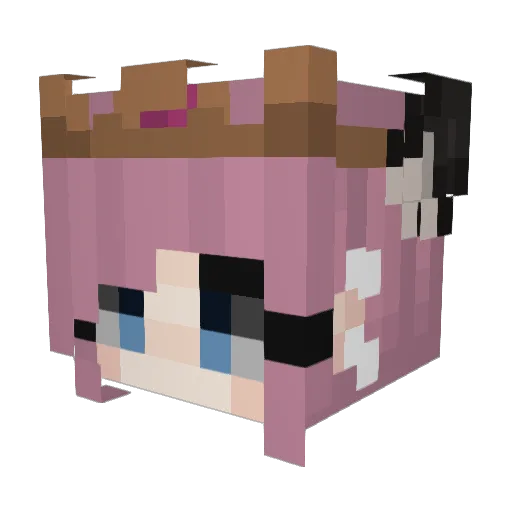 Whitefox116 Minecraft avatar head, 3D render