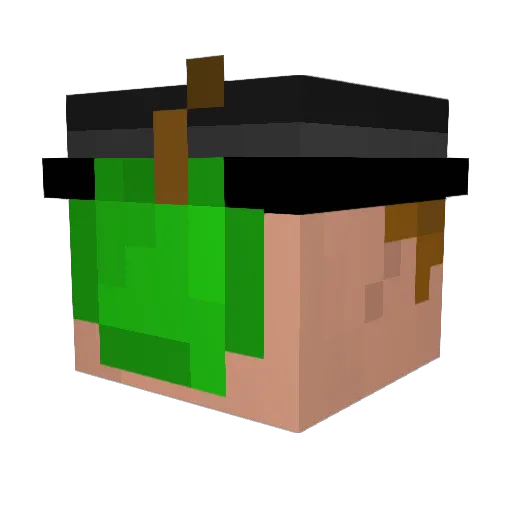 Whiteiago Minecraft avatar head, 3D render