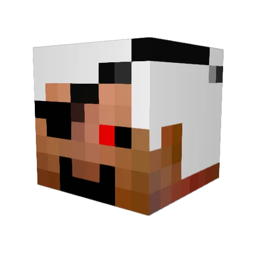 Whitejilly Minecraft avatar head, 3D render