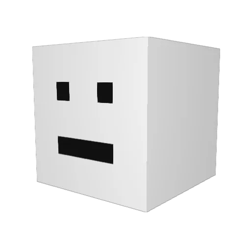 Whitenings Minecraft avatar head, 3D render